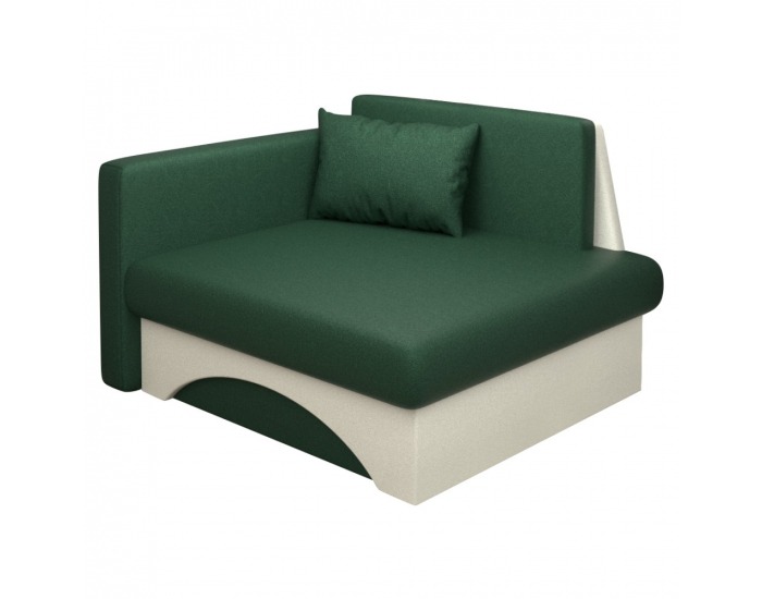 Rozkladacie kreslo s úložným priestorom Kuboš New L- zelená / béžová