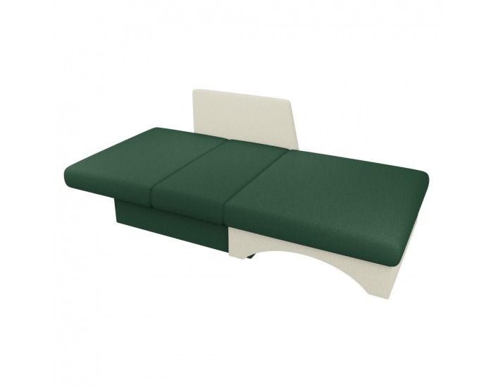 Rozkladacie kreslo s úložným priestorom Kuboš New L- zelená / béžová