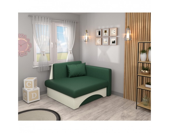 Rozkladacie kreslo s úložným priestorom Kuboš New P- zelená / béžová