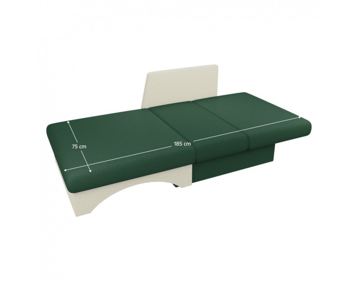 Rozkladacie kreslo s úložným priestorom Kuboš New P- zelená / béžová