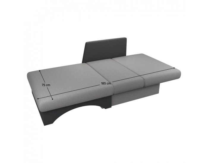 Rozkladacie kreslo s úložným priestorom Kuboš New P - sivá / tmavosivá