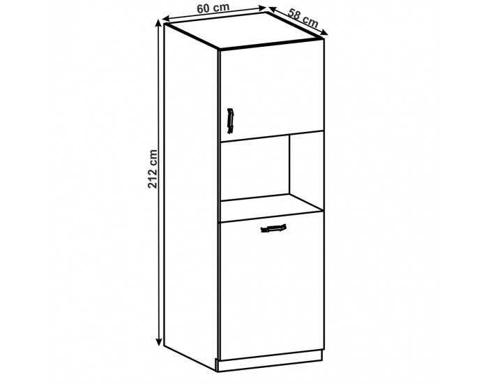 Kuchynská skrinka na vstavanú rúru Layla D60P - sivá matná / biela