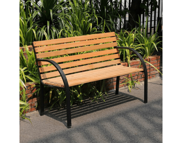Záhradná lavička Lacea - čierna / prírodná