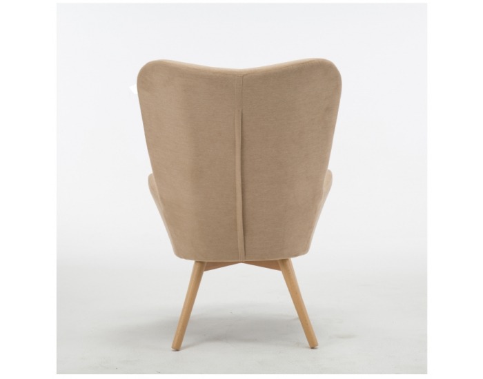 Kreslo s taburetkou Lager - béžová / buk