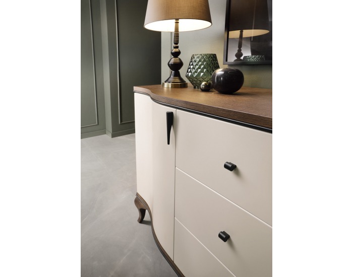 Rustikálna vitrína s osvetlením Lagos LA-W2 - kašmír Lagos / dub Lagos