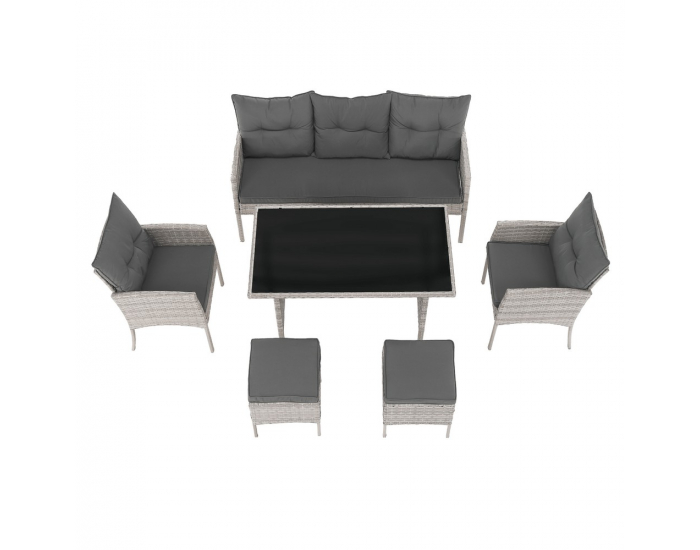 Záhradný nábytok z umelého ratanu Lalen - svetlosivá