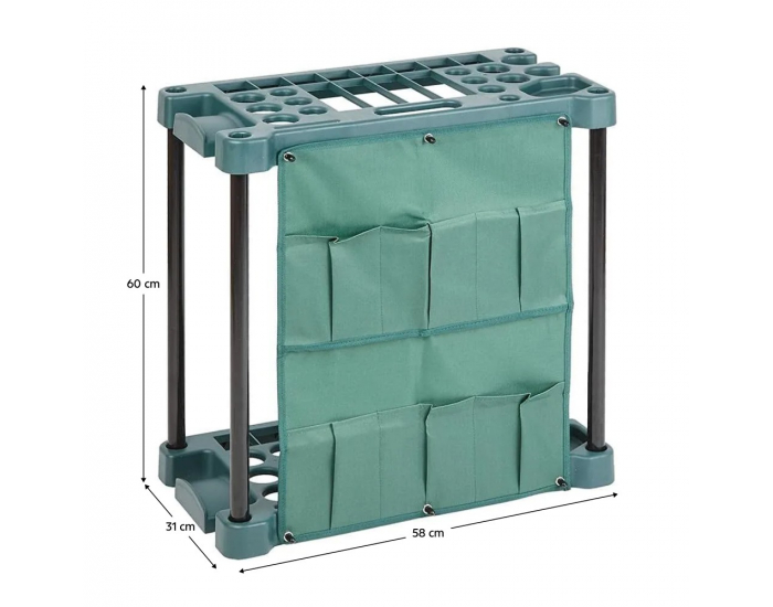 Stojan na záhradné náradie Lamal - zelená / sivá