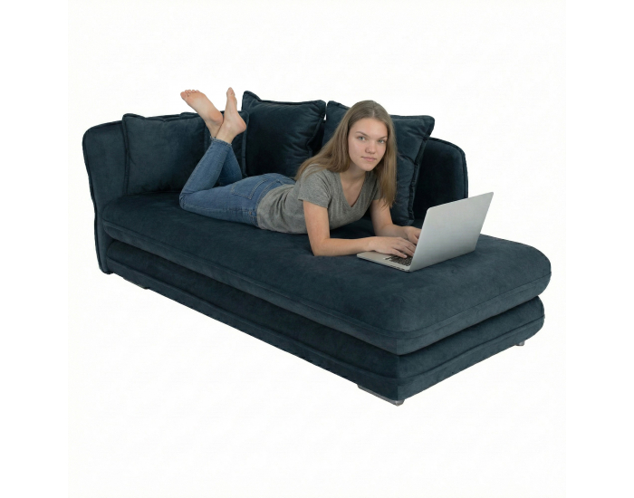 Leňoška s úložným priestorom Lamba L - modrá