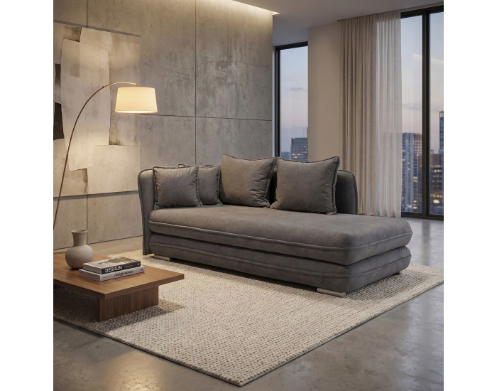 Leňoška s úložným priestorom Lamba L - sivá