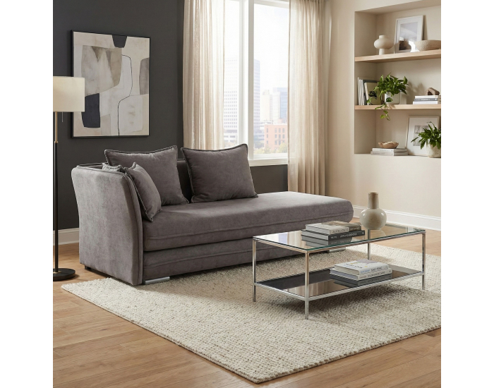 Leňoška s úložným priestorom Lamba L - sivá