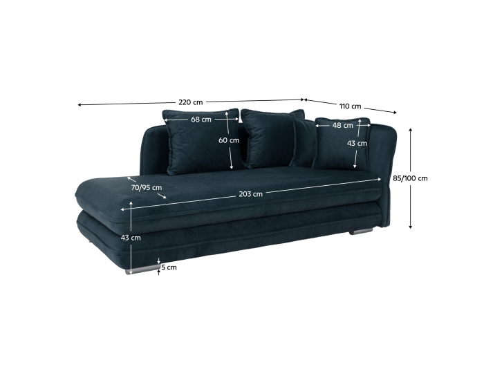 Leňoška s úložným priestorom Lamba P - modrá