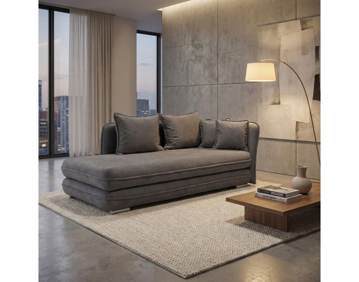 Leňoška s úložným priestorom Lamba P - sivá