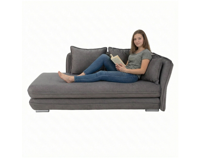 Leňoška s úložným priestorom Lamba P - sivá