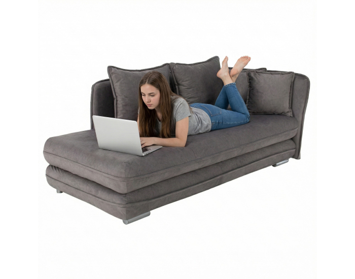 Leňoška s úložným priestorom Lamba P - sivá