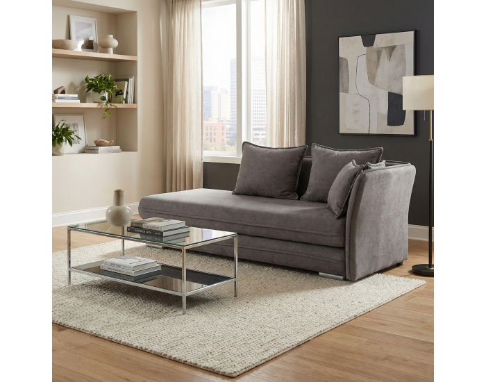 Leňoška s úložným priestorom Lamba P - sivá