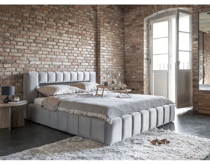 Čalúnená manželská posteľ s roštom Lamia KUP 140 - bordová