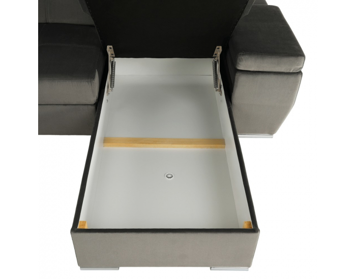 Rohová sedačka U s rozkladom a úložným priestorom Lamora U L - sivohnedá (taupe)