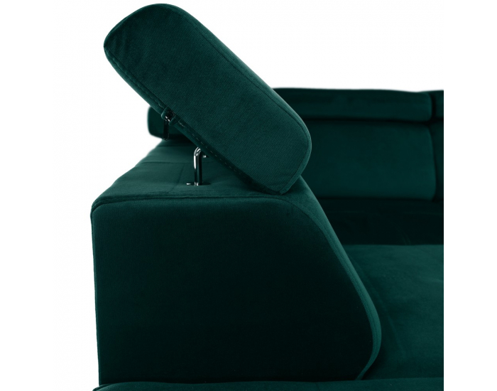 Rohová sedačka U s rozkladom a úložným priestorom Lamora U L - smaragdová