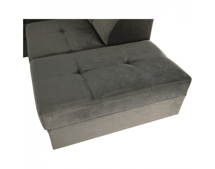 Rohová sedačka U s rozkladom a úložným priestorom Lamora U P - sivohnedá (taupe)