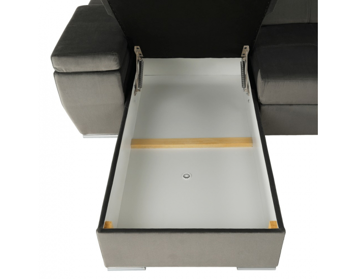 Rohová sedačka U s rozkladom a úložným priestorom Lamora U P - sivohnedá (taupe)