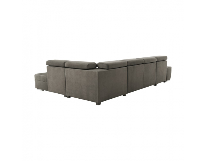 Rohová sedačka U s rozkladom a úložným priestorom Lamora U P - sivohnedá (taupe)