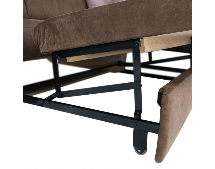 Rohová sedačka s rozkladom a úložným priestorom Lanza P - hnedá / svetlofialová