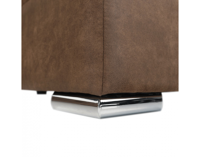 Rohová sedačka s rozkladom a úložným priestorom Lanza P - hnedá / svetlofialová