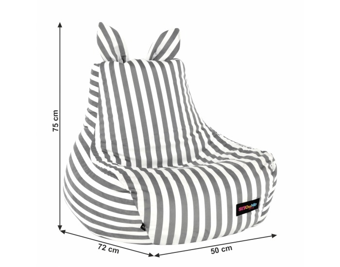 Sedací vak Lapin - biela / sivá