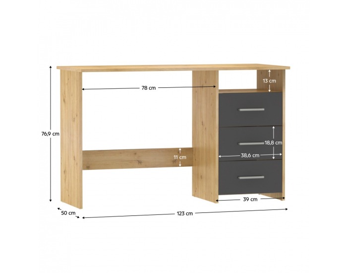 Univerzálny PC stolík Laristote New L/P - dub artisan / grafit
