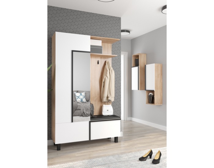 Vitrína Lars LAR-12 - sonoma svetlá / biela