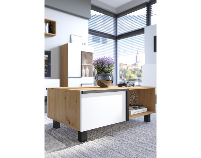 Konferenčný stolík Lars LAR-03 - dub artisan / biela