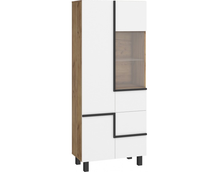 Vitrína Lars LAR-13 - craft zlatý / biela