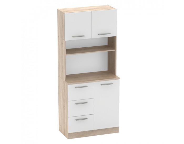 Trojdverový kredenc Laset New - dub sonoma / biela