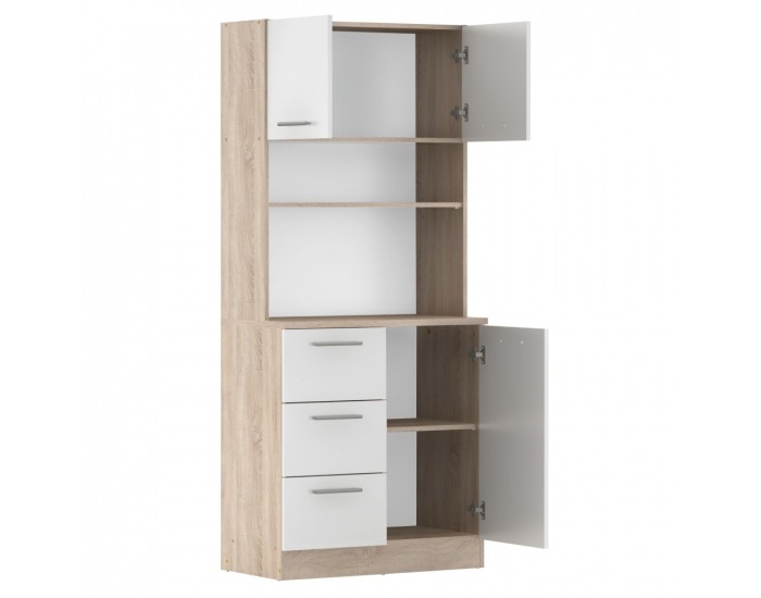 Trojdverový kredenc Laset New - dub sonoma / biela