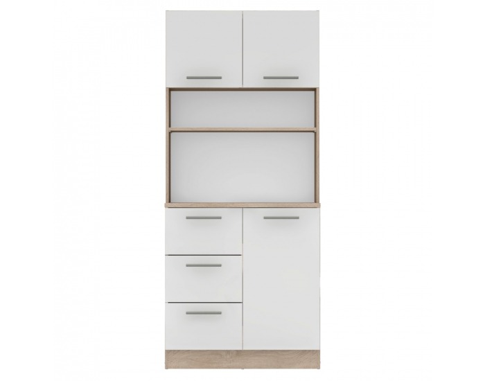 Trojdverový kredenc Laset New - dub sonoma / biela