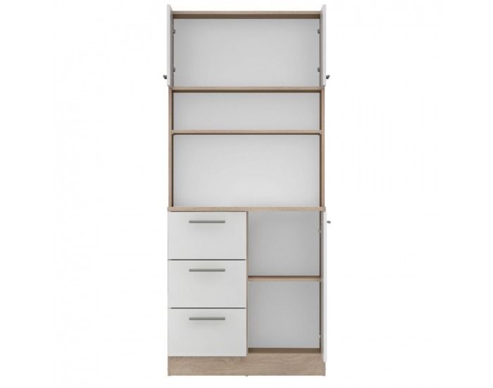 Trojdverový kredenc Laset New - dub sonoma / biela