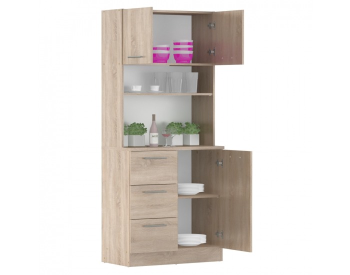 Trojdverový kredenc Laset New - dub sonoma