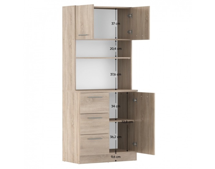 Trojdverový kredenc Laset New - dub sonoma