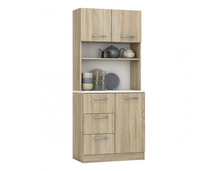 Trojdverový kredenc Laset - dub sonoma