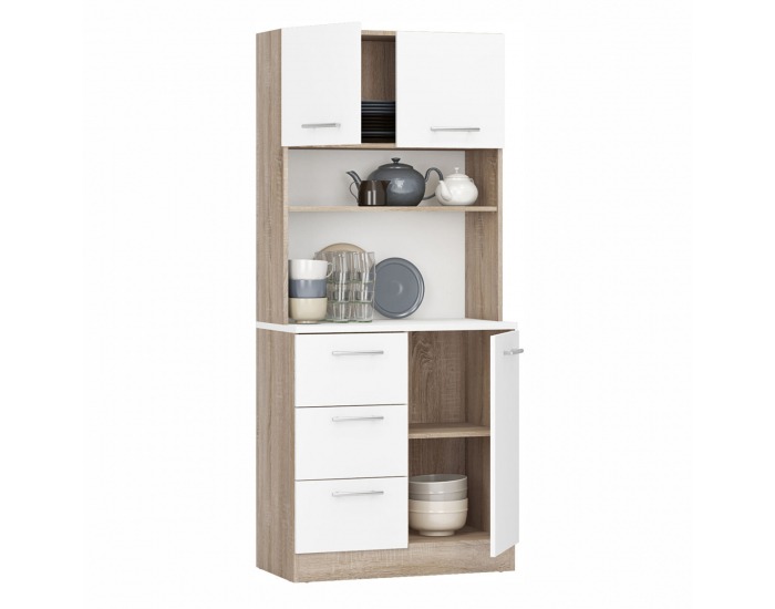 Trojdverový kredenc Laset - dub sonoma