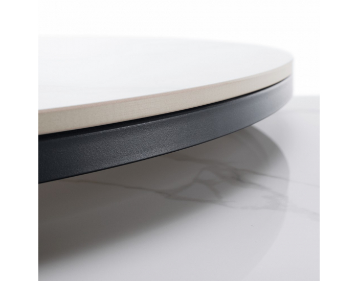 Konferenčný stolík (2 ks) Lastro - biely mramor / čierna