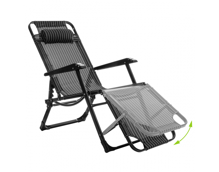 Záhradné lehátko Lauria - čierna