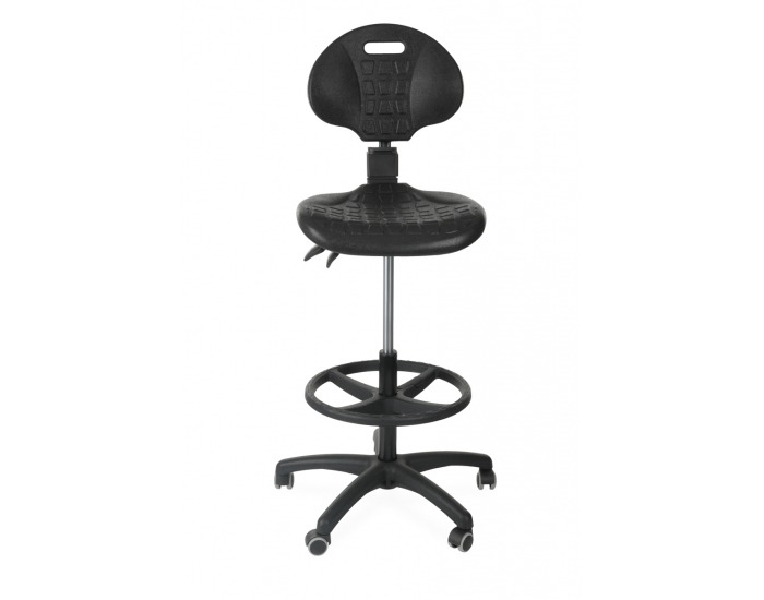 Dielenská stolička s podnožkou Laver BP RB - čierna