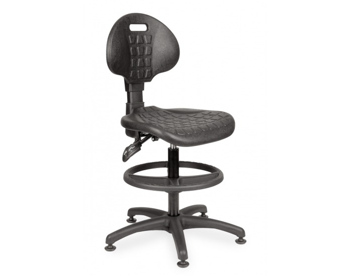 Dielenská stolička s podnožkou Laver BP RB - čierna