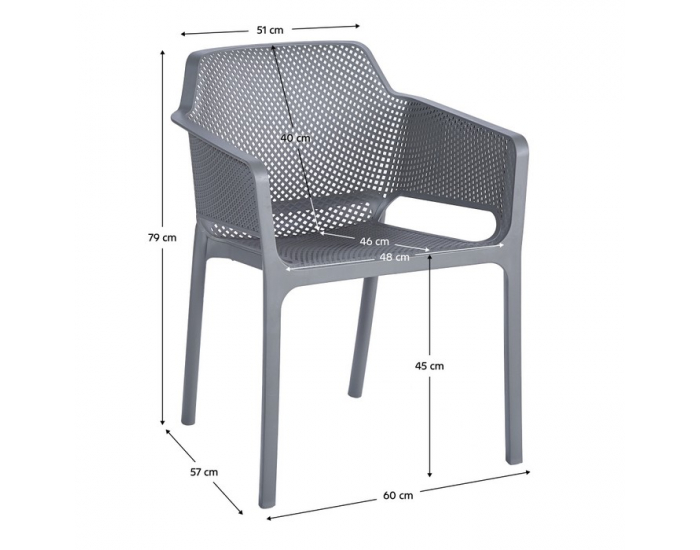 Záhradná stolička Lavton - sivá