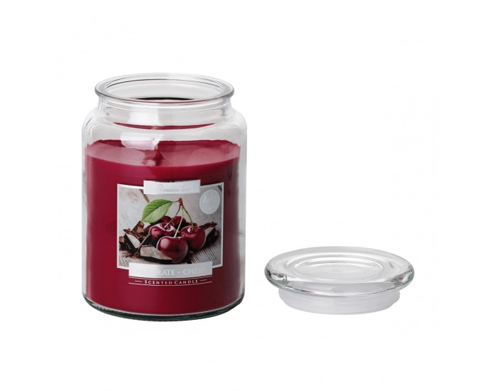Vonná sviečka v skle Leana 500 g - priehľadná / červená