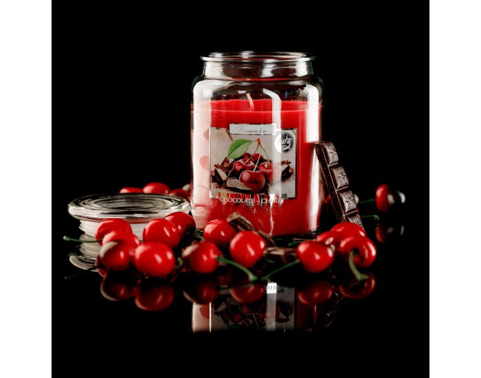 Vonná sviečka v skle Leana 500 g - priehľadná / červená