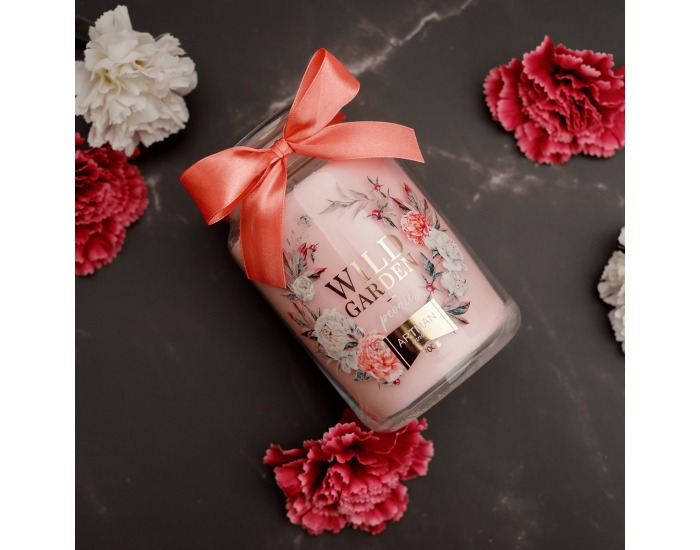 Vonná sviečka v skle Leana 700 g - priehľadná / ružová