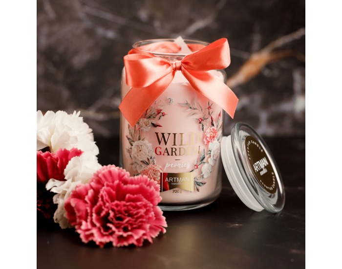 Vonná sviečka v skle Leana 700 g - priehľadná / ružová