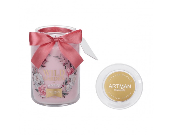 Vonná sviečka v skle Leana 700 g - priehľadná / ružová